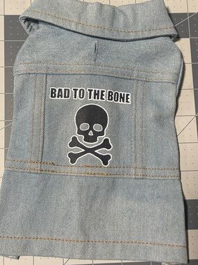 Bad to the Bone Light Blue Dog Denim Jacket